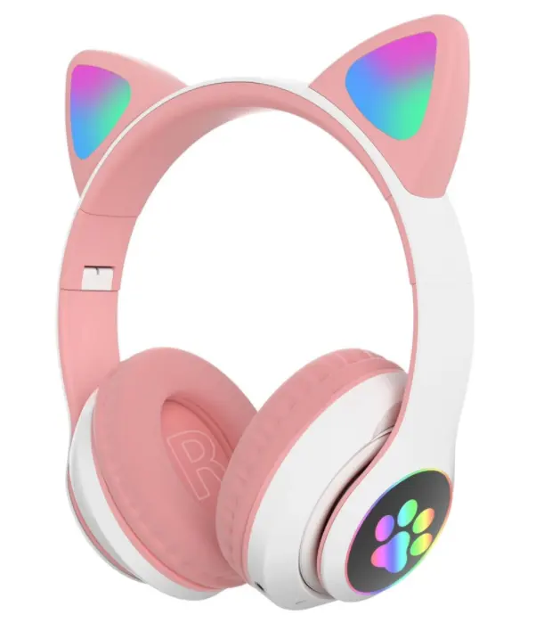 Valdus Groothandel Kinderen Kleur Oortelefoon Schattige Kat Oren Headset Accessoires Studio Gaming Draadloze Hoofdtelefoons Voor Meisjes