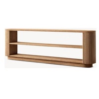 Table longue en bois massif, sans dossier, pour table d'entrée moderne et minimaliste avec fonction de rangement.