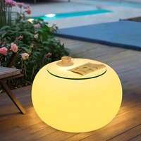 Table décorative lumineuse de jardin pour boîte de nuit, mariage en plein air, événement, mobilier de bar à cocktails LED à changement de couleur