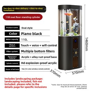 Modern middelgroot acryl <span class=keywords><strong>aquarium</strong></span> met bodemfilter voor tropische kleine huisvissen, geen waterverversing nodig, geschikt voor de woonkamer - Product Image 6