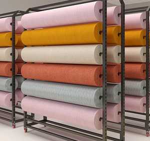 Di chuyển kim loại Rack hiển thị cho siêu thị Kệ vải dệt toàn Bộ cuộn lụa Giá bánh xe Thảm khăn trải bàn hiển thị lưu trữ - Product Image 5