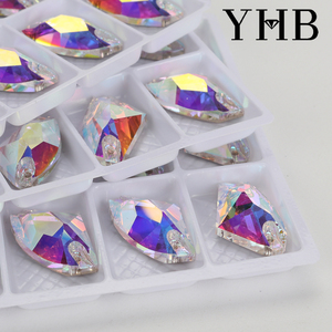 Yhb Top 5A Chất Lượng Thiên Hà Thủy Tinh Pha Lê AB May Đá Flatback May Trên Thạch Đính Cho Váy Cưới Màu Đỏ - Product Image 5