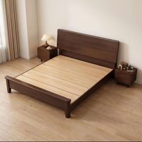 Lit de rangement en bois massif de style nordique à base haute, sélectionné avec soin par 1688, lit double de 135 cm avec rangement amovible intégré