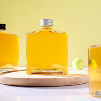 Bouteille en verre carrée vide pour whisky et spiritueux, transparente, avec bouchon à vis argenté, prix d'usine, vente en gros