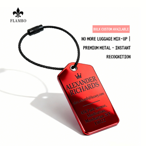 การ์ดติดกระเป๋าเดินทางแบบโลหะ การ์ดติดกระเป๋าเดินทางสำหรับเอกสารการเดินทางที่ทนทาน มีหลายสีสำหรับใส่กระเป๋าเดินทางและกระเป๋าเป้ - Product Image 2