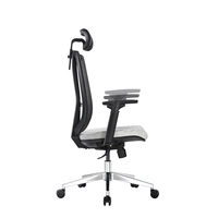 Échantillon gratuit Usine directe Support lombaire en aluminium Accoudoir réglable Appui-tête en maille Tissu pivotant Chaise de bureau ergonomique