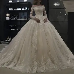 Vintage Wedding Dresses Vestidos De Novias Appliqued Lace Bling Bling Ball Gown 2020 Bridal Dresses