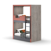Lits superposés modernes en bois massif avec matelas pour la maison, l'école, l'hôtel ou le vaisseau spatial.