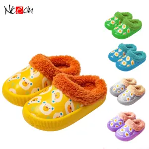 Winter Children Home Slippers Kids Baby Cotton Shoes Girls Plush Warm Slippers Boys Indoor Slippers Cute Garden Shoes