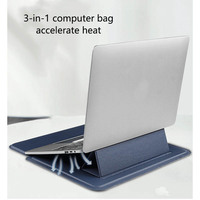 Housse magnétique multifonctionnelle en cuir pour ordinateur portable Macbook Housse en cuir pour ordinateur portable Sac unisexe