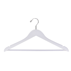 Offre Spéciale blanc cintres en bois avec PVC tube barre de verrouillage et ENCOCHES en <span class=keywords><strong>U</strong></span> crochet fort - Product Image 1