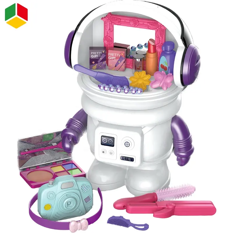 QS ODM OEM Kids prescolare Pretend Toys Play House Game Set di bellezza fai da te astronauta finta di giocare Kit di trucco giocattoli