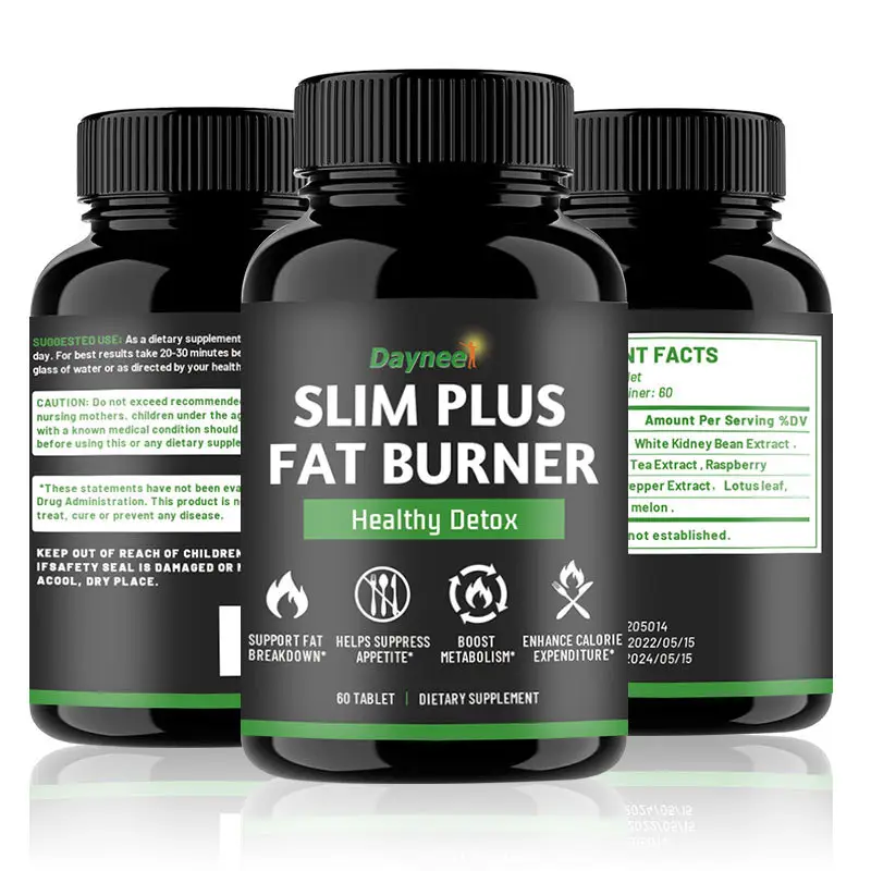 Pronto estoque Slim Plus gordura queimar pílulas com chá verde e Garcinia Cambogia para reduzir a gordura da barriga emagrecimento produtos
