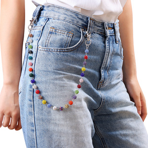 โซ่คล้องกางเกงประดับคริสตัลหลากสีรูปทรงลูกบอล โซ่คาดเอวคริสตัลสำหรับใส่ทุกวัน - Product Image 1