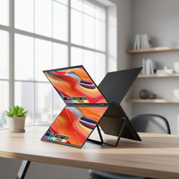 Moniteur LCD portable 15,6 pouces avec panneau IPS HD mini multi-extension, Full HD 60Hz, support polyvalent pour ordinateur portable, écran mobile