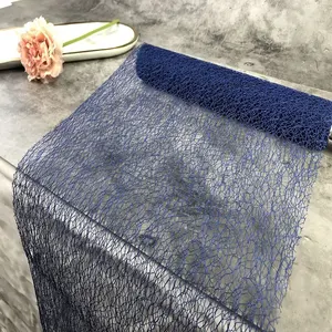 Décorations en maille <span class=keywords><strong>de</strong></span> 10 pouces, vente en gros, <span class=keywords><strong>chemin</strong></span> <span class=keywords><strong>de</strong></span> <span class=keywords><strong>table</strong></span> en maille à bords coupés sur mesure, luxe, pour Noël - Product Image 1