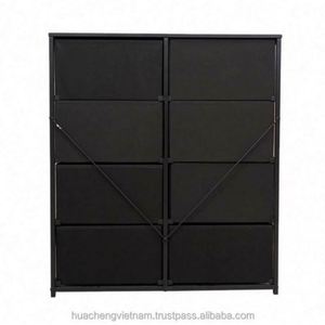 Commode autoportante en tissu et acier inoxydable, design moderne et durable, meuble de salon, armoire en pin - Product Image 5