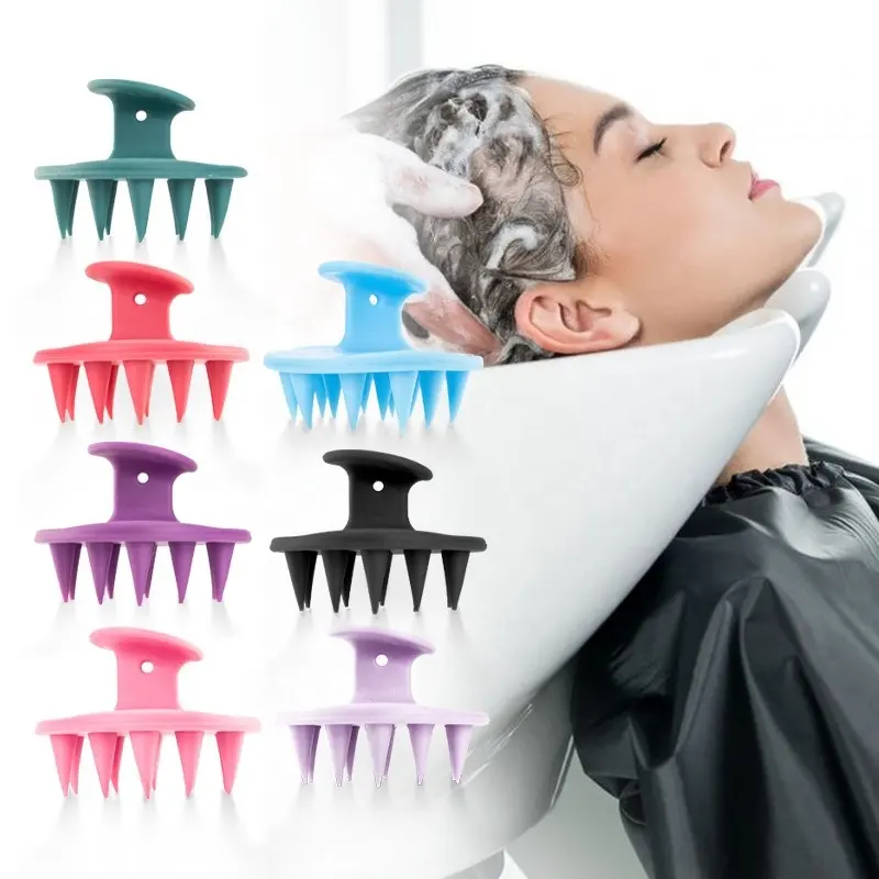 ergonomic bath brush silicone body scrubber high-quality silicone shampoo brush hair scalp massager