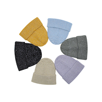Bonnet en tricot côtelé doux en acrylique personnalisé, bonnet d'hiver pliable violet clair pour femme, tenues décontractées minimalistes, OEM accepté