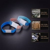 Bracelets événementiels personnalisés OEM en tissu élastique, écologiques, avec RFID, code QR, NFC, 13,56 MHz, impression de logo, style art populaire