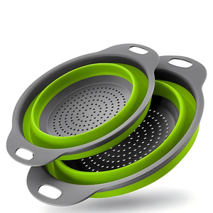 Stocked Kitchen <strong>Collapsible</strong> Strainer Basket Vegetable And Fruit <strong>Colander</strong> Set Round Basket Storage - Product Image 1