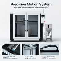 Nouvelle imprimante 3D industrielle à granulés avec plateau chauffant de grande taille, volume d'impression 1200x1200x1200mm, extrusion FGF, 300 buses, double extrudeur, USB automatique