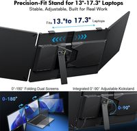 Moniteur portable pour ordinateur portable 14 pouces FHD IPS, extension à 3 écrans avec USB-C Plug & Play, affichage multiple pour ordinateurs portables de 13 à 17,3 pouces, triple moniteur