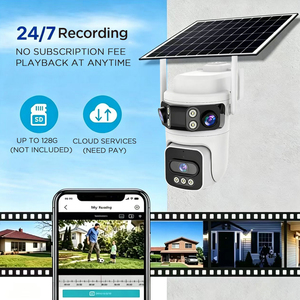 Caméra solaire sans fil PTZ HD 12MP à 3 objectifs, haute qualité, pour la sécurité domestique, AOV, détection <span class=keywords><strong>de</strong></span> mouvement, <span class=keywords><strong>surveillance</strong></span> extérieure - Product Image 5