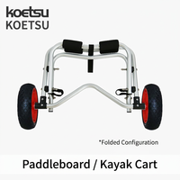 Chariot de kayak en aluminium pliable, chariot de SUP, porte-canot avec pneus solides pour le transport sur la plage
