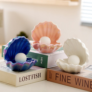 Cô Gái Loạt Gốm Vỏ Nàng Tiên Cá Cổ Tích LED Đêm Trắng Ấm Abs Đêm Đèn Cho Cạnh Giường Ngủ Trang Trí Nội Thất Món Quà Giáng Sinh Fcc Chứng Nhận - Product Image 3