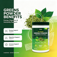 Poudre de légumes verts OEM originale, mélange de superaliments quotidiens, 30 portions, 150 g, pour l'énergie, la digestion, l'immunité et la longévité, complément alimentaire