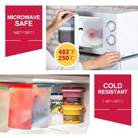 Sac de conservation alimentaire en silicone réutilisable, écologique, étanche, avec fermeture éclair, pour sandwichs, liquides, déjeuner, fruits