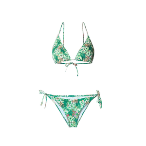 Set Bikini con Stampa Floreale, Top Halter e Slip con Laccetti Laterali, Taglie 40 42 44 46, Abbigliamento da Spiaggia e Costumi da Bagno WW12206 - Product Image 2