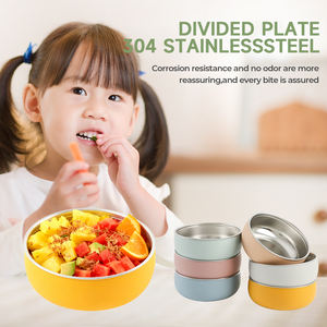 Prato para Bebê com Sucção de Silicone Antiderrapante, Tigela Térmica de Dupla Parede para Alimentos Infantis em Aço Inoxidável 304 - Product Image 2