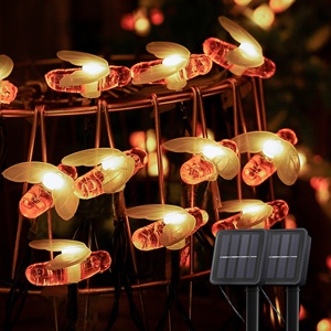 <span class=keywords><strong>Guirlande</strong></span> <span class=keywords><strong>solaire</strong></span> LED, étanche, en forme d'abeille, féerique, luminaire décoratif d'extérieur, idéal pour les vacances, une cour ou la décoration d'une maison - Product Image 1