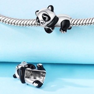 Cute Animal Copper Charm Bead Panda <b>Elephant</b> Rabbit Frog Penguin Enamel Jewelry Fit Bracelet Women Girls <b>Gift</b> - Product Image 5