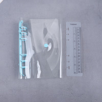 Classeur économique A6 à 6 anneaux avec fermeture à bouton-pression Classeur en pvc A6 pour enveloppes personnalisé en plastique pvc transparent