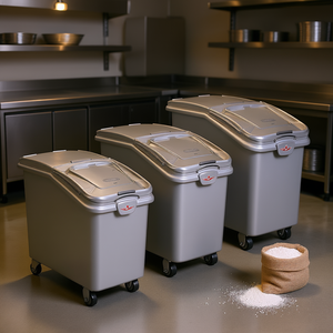 Contenedor de Almacenamiento de Alimentos Secos para Cocina Comercial, Paquete de 3 Contenedores de 21 Galones con Ruedas para Uso en Restaurantes - Product Image 2