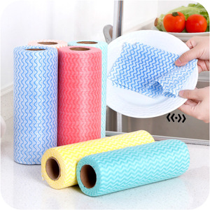 Disposable Kitchen Dishcloths Perforated Cuttable Wavy Texture Non Woven Fabric Rectangle For Pots And Pans - Product Image 1