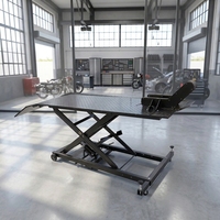 Table élévatrice pneumatique pour moto, à ciseaux, à commande pneumatique, construction robuste en acier pour moto