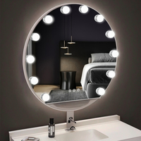 Vente en gros de miroir de coiffeuse LED à 12 ampoules pour miroir semi-circulaire mural de style hollywoodien