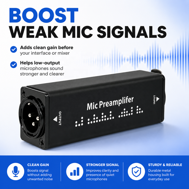 Dynamic Microphone Preamplifier, Microphone Audio Amplifier, XLR Microphone Preamplifier