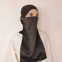 Niqab Hoge Kwaliteit Moslim Ademend Een Laag Satijn Nida Gezicht Sluier Modest Islamitische Kleding Gebed Hijab Dropshipping Niqab
