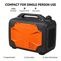 Générateur silencieux à onduleur 3,0 kW pour chantier et événements, 230 V, onde sinusoïdale pure, protection contre les surcharges et la faible pression d'huile, sortie 12 V CC