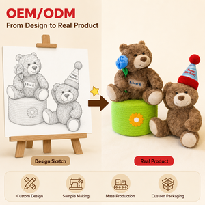 <span class=keywords><strong>Orsacchiotto</strong></span> di Peluche con Cappello da Festa, Morbido e Peloso, Marrone, per Regalo di <span class=keywords><strong>Compleanno</strong></span> e Decorazione - Product Image 1