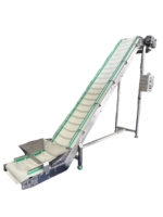 Bande transporteuse inclinée en acier inoxydable et PVC de qualité alimentaire avec vitesse réglable pour l'agriculture et l'industrie minière