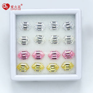 Harga grosir bentuk mewah 5A D/g-white Pink warna kuning longgar batu permata CZ memanjang-heksagon potongan batu kubik zirkonia - Product Image 2