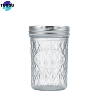 Dalam Stok Grosir Caviar Honey Clear Glass Jam Acar Bird 'S Nest Botol Kosong Wide Mouth Mason Jar