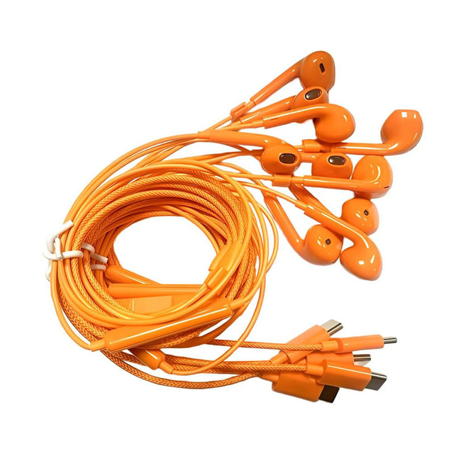 Mobile Wired Earphone for iphone Huawei Xiaomi Type-C Interface Music Wired Control Headphones Braided Cable