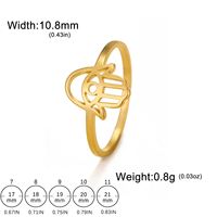 Myshape Bague Main de Fatima et Œil protecteur en Acier Inoxydable, Bijou Vintage pour Femme, Cadeau d'Anniversaire, Vente en Gros